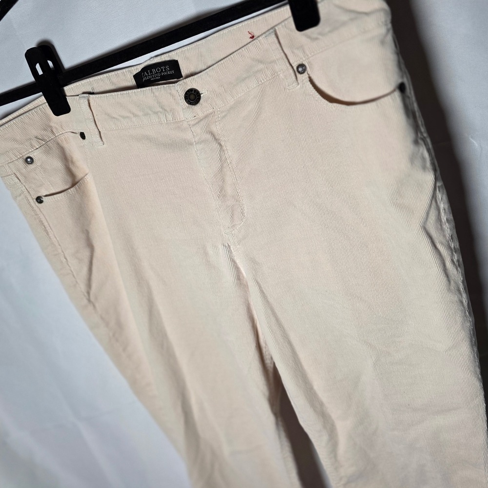 Talbots Womens Pants‎ Beige Corduroy Straight Leg Petite Size 16P